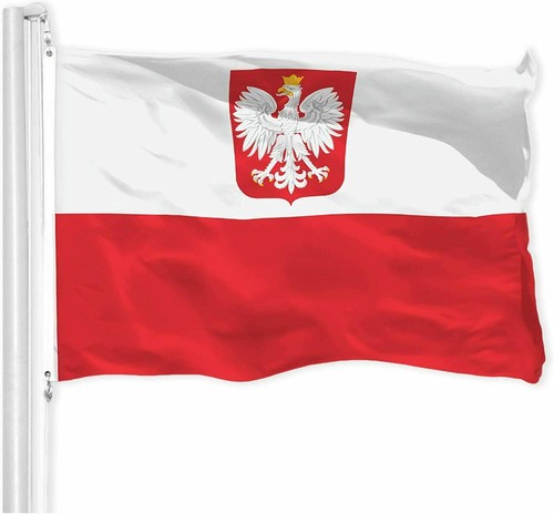 Flag poland with eagle 3x5 - poland,